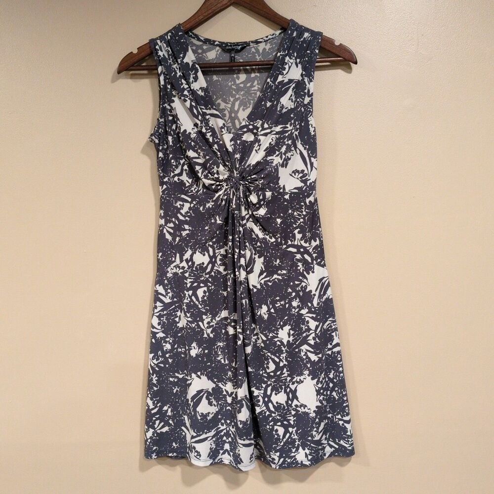 Daisy Fuentes Dark‎ Floral Mini Dress Sz SP Purple Gray Abstract Wedding Guest